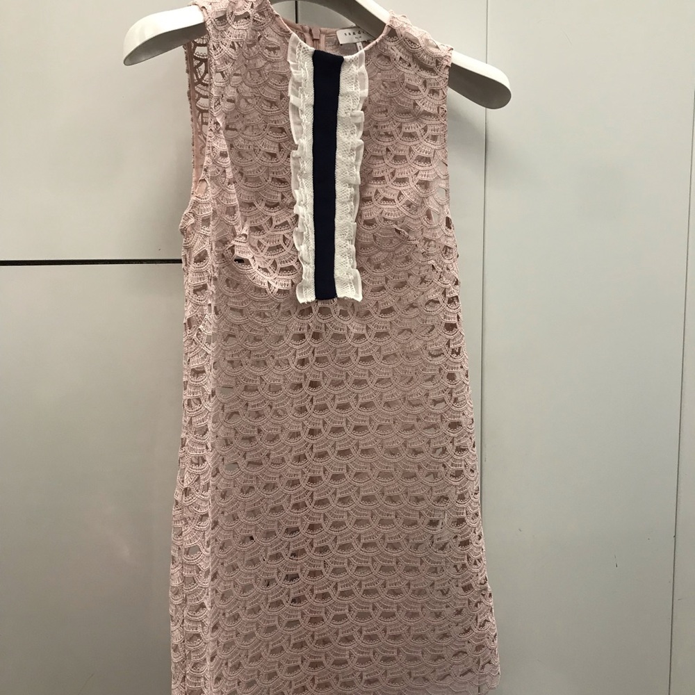 Sandro lace dress with ruffle
